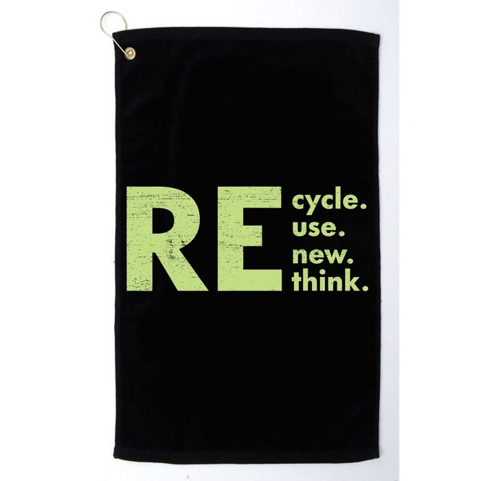 Recycle Reuse Renew Rethink Crisis Activism Golf Towel