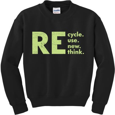 Recycle Reuse Renew Rethink Crisis Activism Kids Sweatshirt