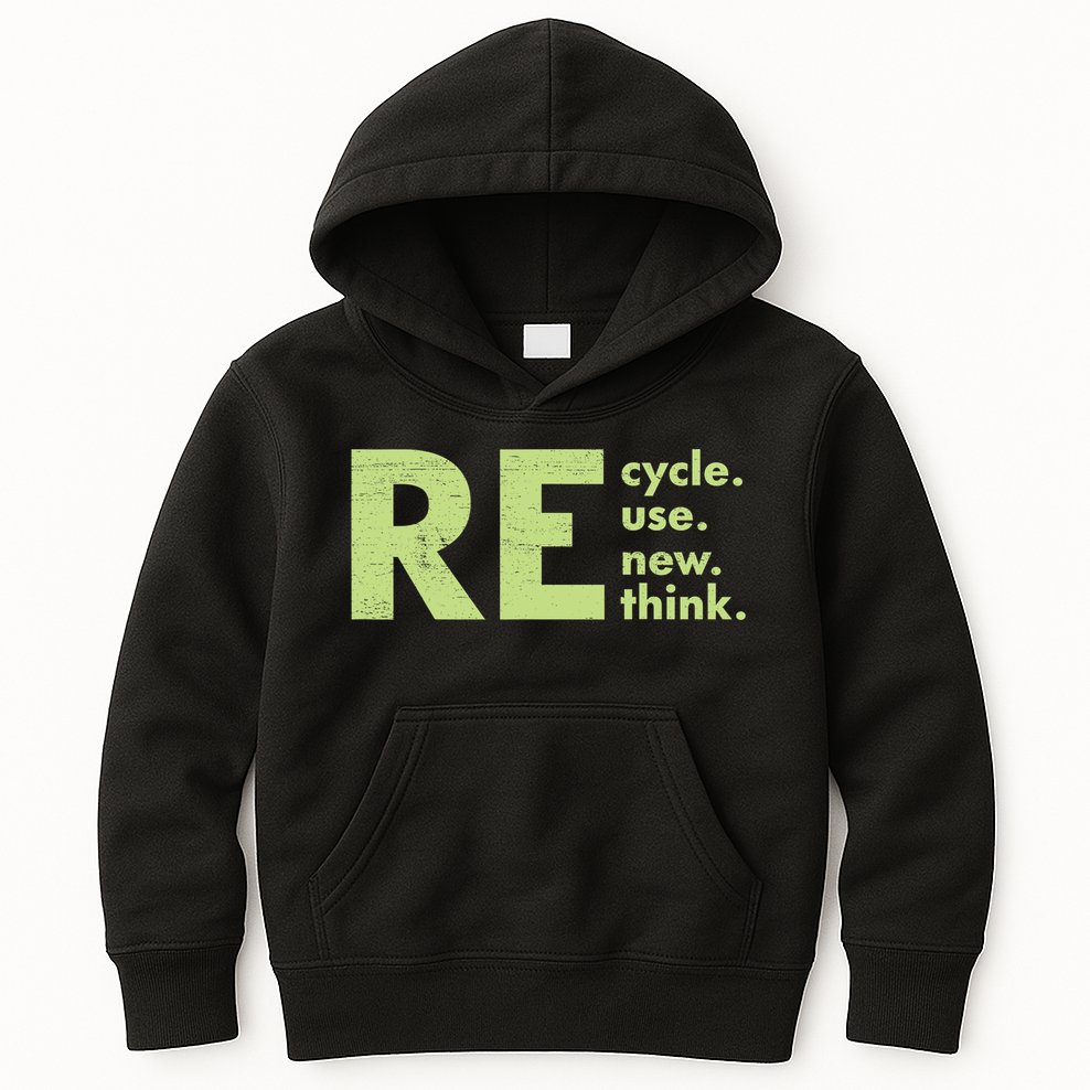 Recycle Reuse Renew Rethink Crisis Activism Kids Hoodie