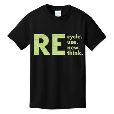 Recycle Reuse Renew Rethink Crisis Activism Kids T-Shirt
