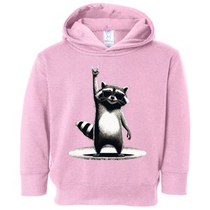 Retro Raccoon Rock Music Toddler Hoodie