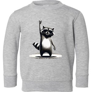 Retro Raccoon Rock Music Toddler Sweatshirt