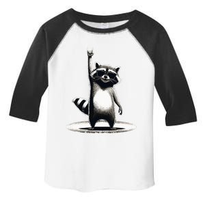 Retro Raccoon Rock Music Toddler Fine Jersey T-Shirt