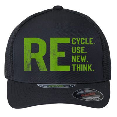 Recycle Reuse Renew Rethink Earth Day 22 April Crisis Environmental Activism Flexfit Unipanel Trucker Cap