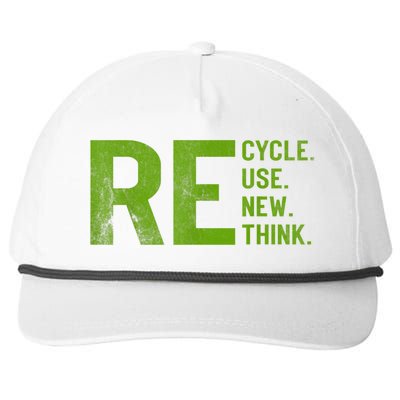 Recycle Reuse Renew Rethink Earth Day 22 April Crisis Environmental Activism Snapback Five-Panel Rope Hat