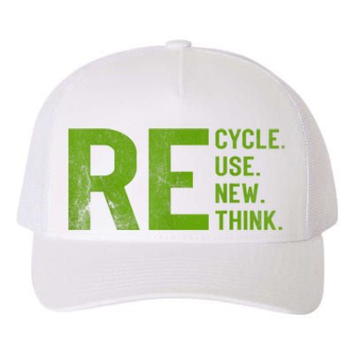 Recycle Reuse Renew Rethink Earth Day 22 April Crisis Environmental Activism Yupoong Adult 5-Panel Trucker Hat