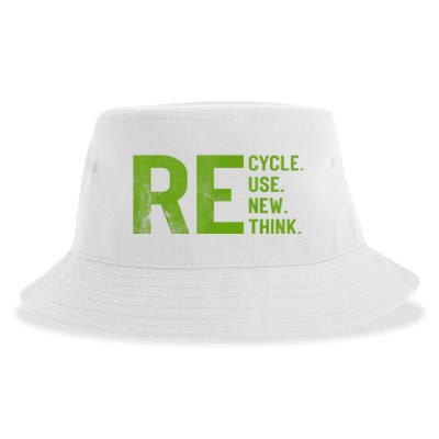 Recycle Reuse Renew Rethink Earth Day 22 April Crisis Environmental Activism Sustainable Bucket Hat