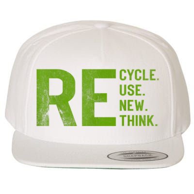 Recycle Reuse Renew Rethink Earth Day 22 April Crisis Environmental Activism Wool Snapback Cap