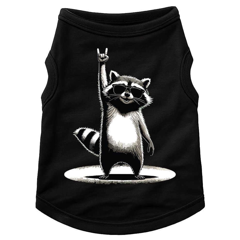 Retro Raccoon Rock Music Gift Funny Raccoon Doggie Tank