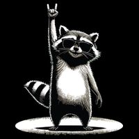 Retro Raccoon Rock Music Gift Funny Raccoon 16 in Basic Backpack
