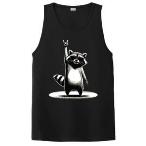 Retro Raccoon Rock Music Gift Funny Raccoon PosiCharge Competitor Tank