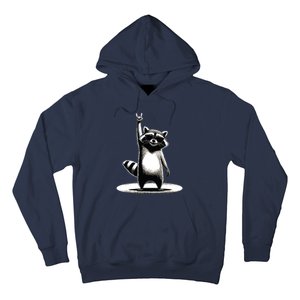 Retro Raccoon Rock Music Gift Funny Raccoon Hoodie