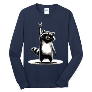 Retro Raccoon Rock Music Gift Funny Raccoon Tall Long Sleeve T-Shirt