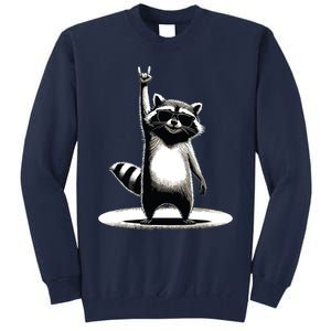 Retro Raccoon Rock Music Gift Funny Raccoon Tall Sweatshirt