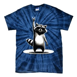 Retro Raccoon Rock Music Gift Funny Raccoon Tie-Dye T-Shirt