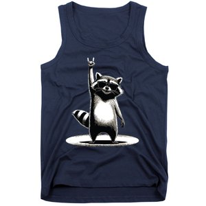 Retro Raccoon Rock Music Gift Funny Raccoon Tank Top