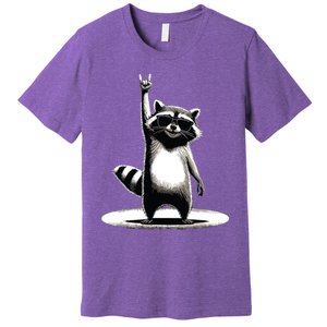 Retro Raccoon Rock Music Gift Funny Raccoon Premium T-Shirt