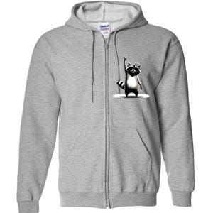 Retro Raccoon Rock Music Gift Funny Raccoon Full Zip Hoodie