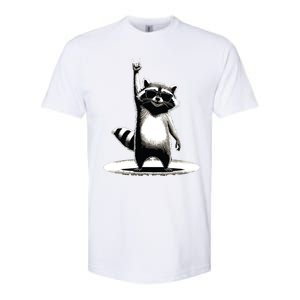 Retro Raccoon Rock Music Gift Funny Raccoon Softstyle CVC T-Shirt