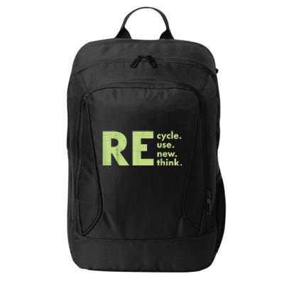 Recycle Reuse Renew Rethink Crisis Environmental Activism City Backpack