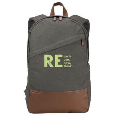 Recycle Reuse Renew Rethink Crisis Environmental Activism Cotton Canvas Backpack