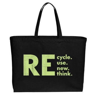 Recycle Reuse Renew Rethink Crisis Environmental Activism Cotton Canvas Jumbo Tote