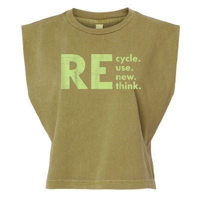 Recycle Reuse Renew Rethink Crisis Environmental Activism Garment-Dyed Women's Muscle Tee