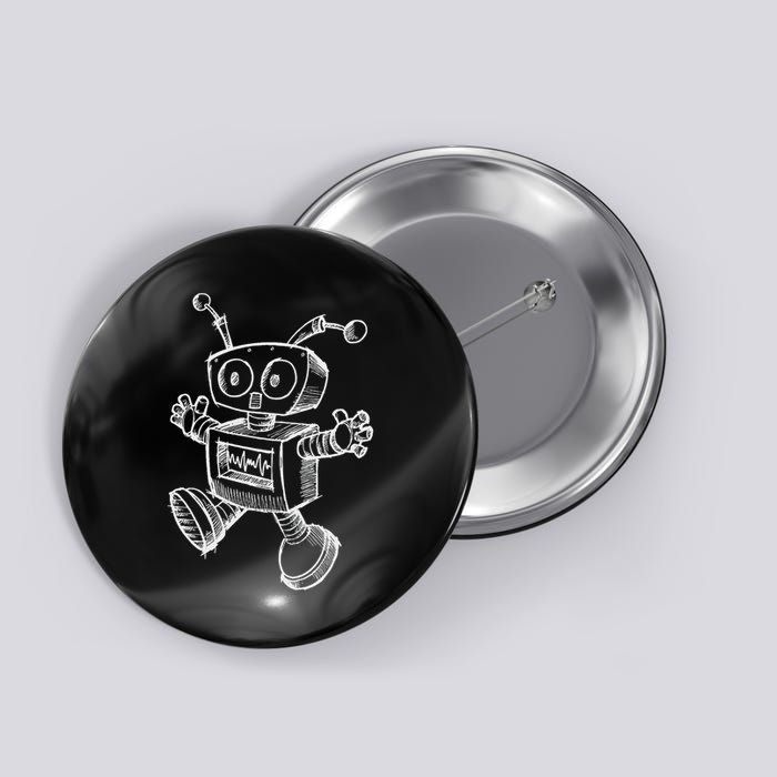 Robot Robotics Retro Art Science Toy Vintage Button
