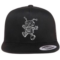 Robot Robotics Retro Art Science Toy Vintage Flat Bill Trucker Hat