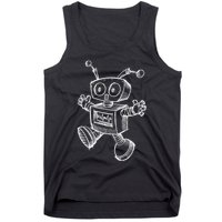 Robot Robotics Retro Art Science Toy Vintage Tank Top