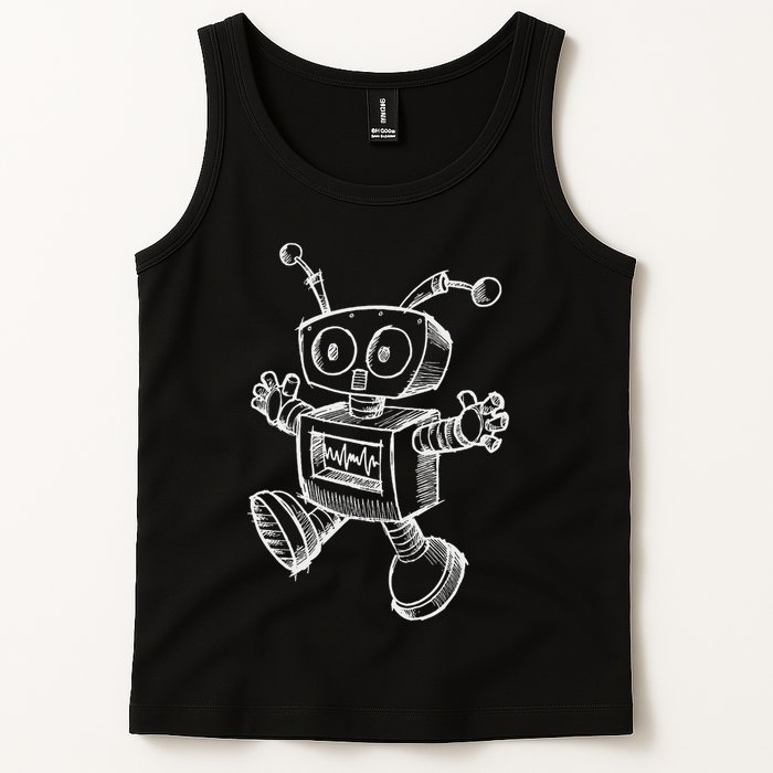 Robot Robotics Retro Art Science Toy Vintage Tank Top