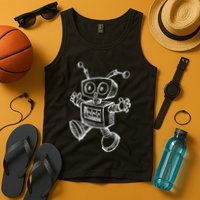 Robot Robotics Retro Art Science Toy Vintage Tank Top