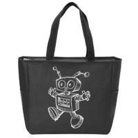 Robot Robotics Retro Art Science Toy Vintage Zip Tote Bag