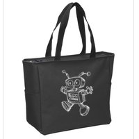 Robot Robotics Retro Art Science Toy Vintage Zip Tote Bag