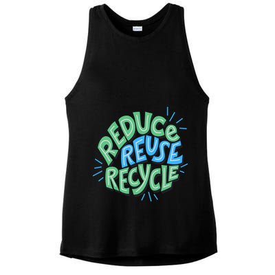 Reduce Reuse Recycle Green Design Gift Ladies PosiCharge Tri-Blend Wicking Tank