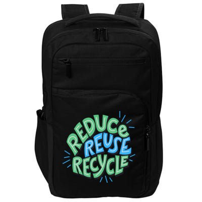 Reduce Reuse Recycle Green Design Gift Impact Tech Backpack