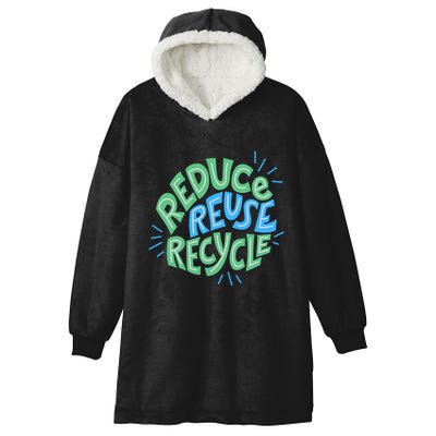 Reduce Reuse Recycle Green Design Gift Hooded Wearable Blanket
