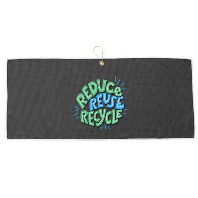 Reduce Reuse Recycle Green Design Gift Large Microfiber Waffle Golf Towel