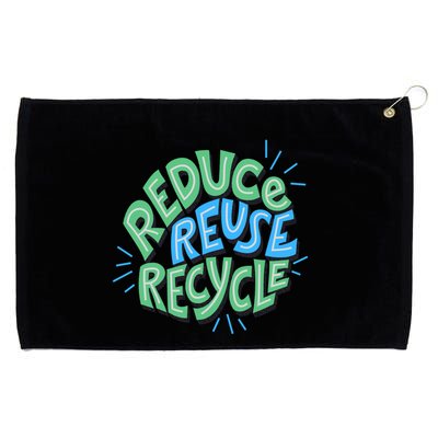 Reduce Reuse Recycle Green Design Gift Grommeted Golf Towel