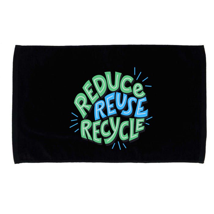 Reduce Reuse Recycle Green Design Gift Microfiber Hand Towel