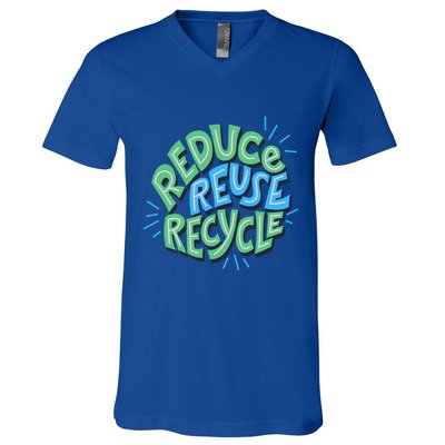 Reduce Reuse Recycle Green Design Gift V-Neck T-Shirt
