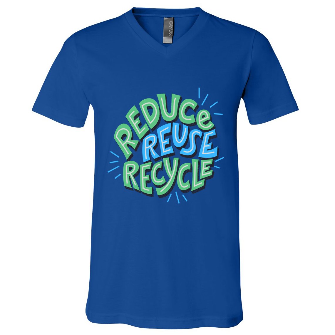 Reduce Reuse Recycle Green Design Gift V-Neck T-Shirt