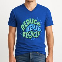 Reduce Reuse Recycle Green Design Gift V-Neck T-Shirt
