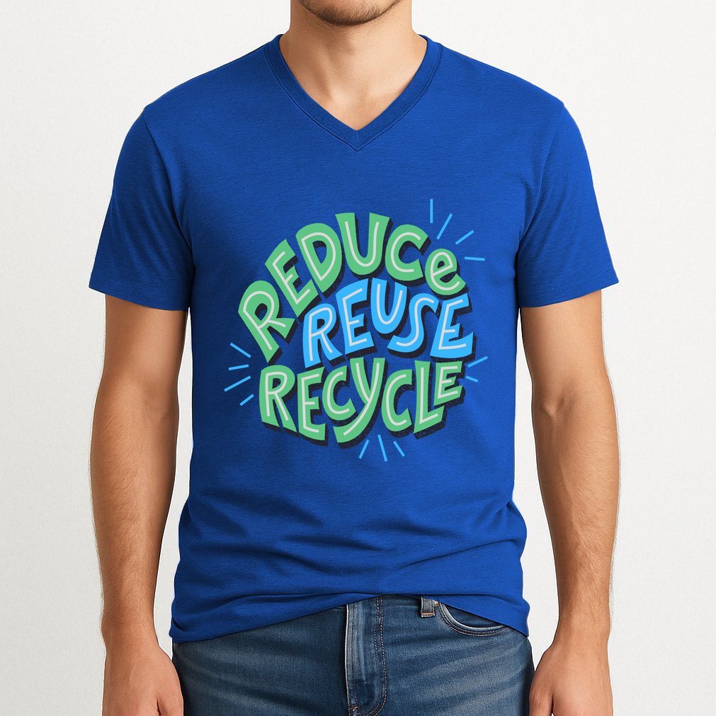 Reduce Reuse Recycle Green Design Gift V-Neck T-Shirt