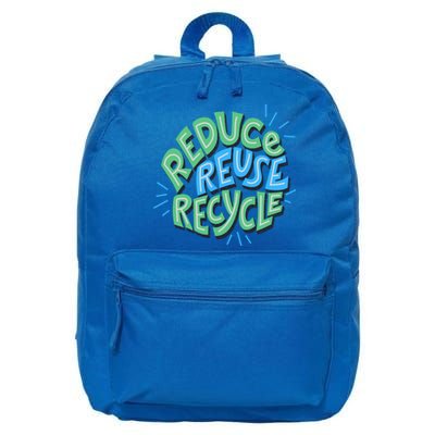 Reduce Reuse Recycle Green Design Gift 16 in Basic Backpack