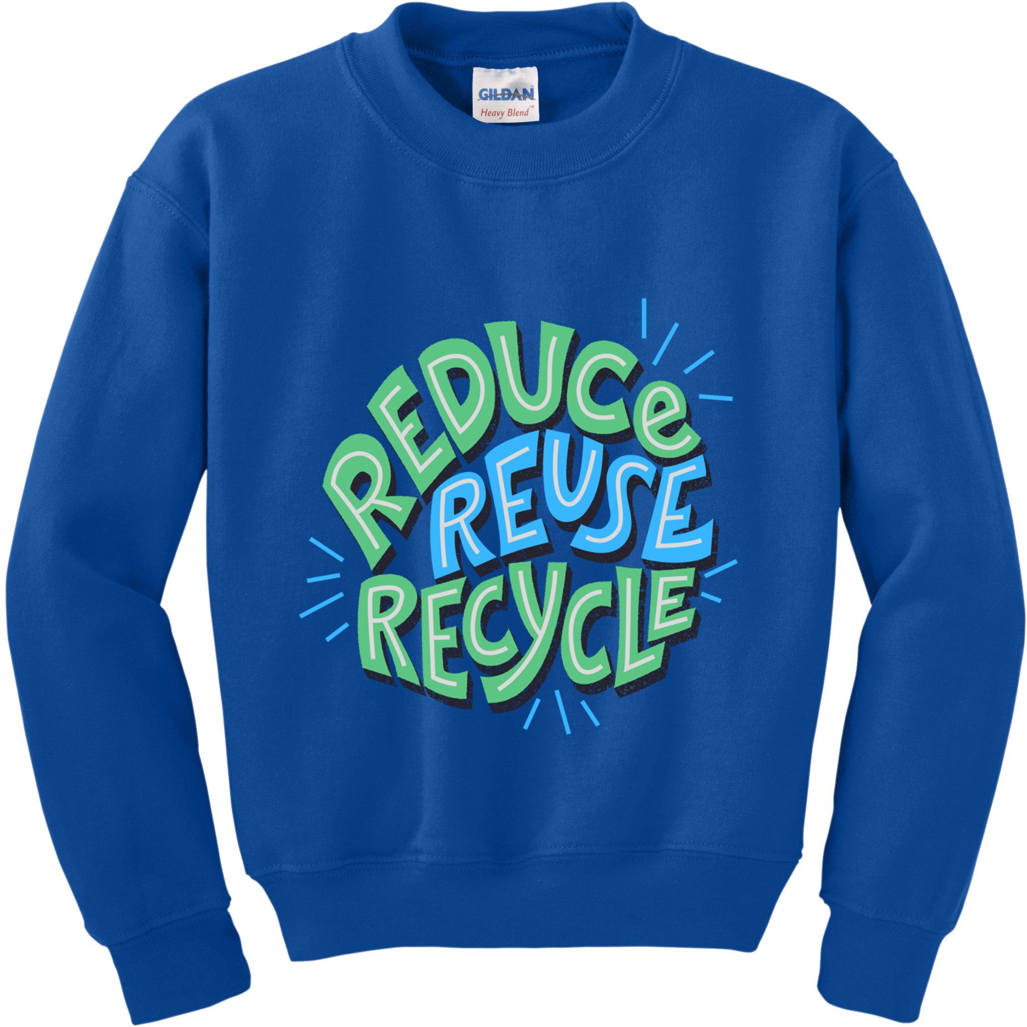 Reduce Reuse Recycle Green Design Gift Kids Sweatshirt