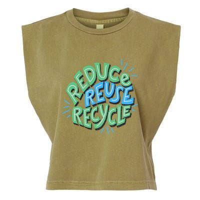 Reduce Reuse Recycle Green Design Gift Garment-Dyed Women's Muscle Tee