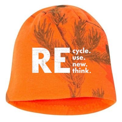 Recycle Reuse Renew Rethink Crisis Environmental Activism Kati - Camo Knit Beanie