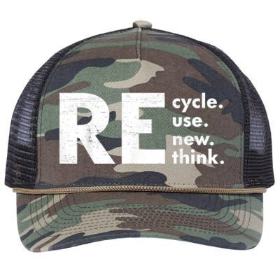 Recycle Reuse Renew Rethink Crisis Environmental Activism Retro Rope Trucker Hat Cap