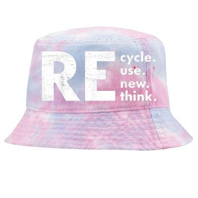 Recycle Reuse Renew Rethink Crisis Environmental Activism Tie-Dyed Bucket Hat